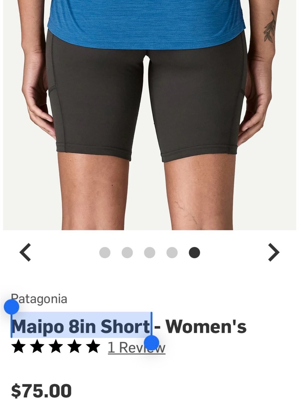 Patagonia Maipo 8in Short Size S Retail$75 - Picture 3 of 6